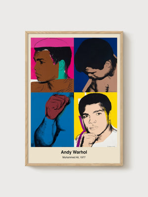 Andy Warhol Muhammad Ali Poster poster in oak frame