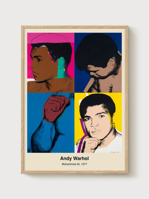 Andy Warhol Muhammad Ali Poster poster in oak frame