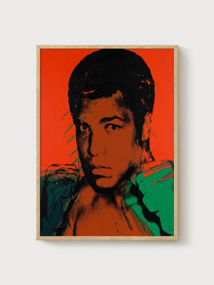 Andy Warhol Muhammad Ali Poster poster in oak frame