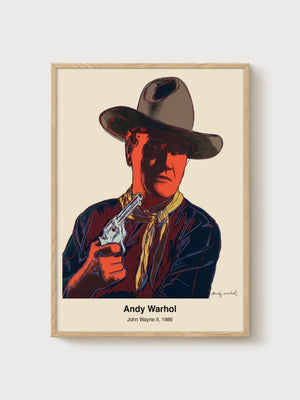 Andy Warhol John Wayne II poster in oak frame
