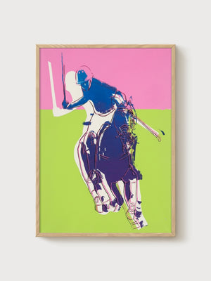 Andy Warhol Polo Pink On Green Poster poster in oak frame