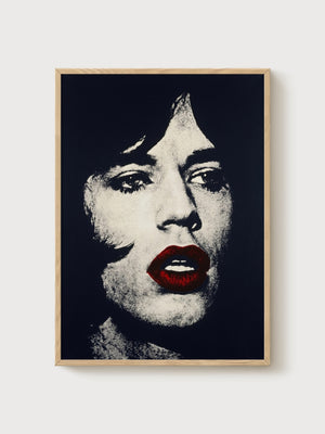 Andy Warhol Mick Jagger Poster poster in oak frame