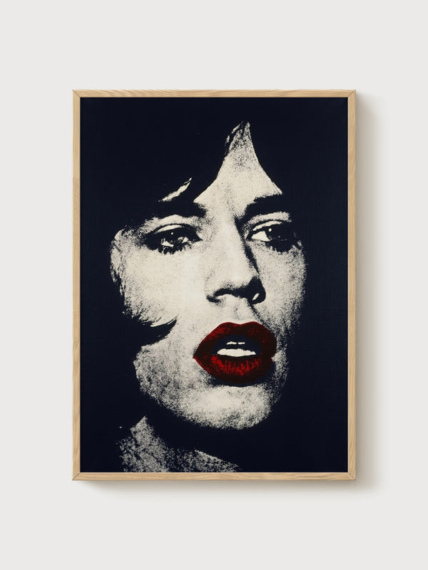 Andy Warhol Mick Jagger Poster poster in oak frame