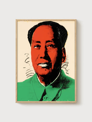 Andy Warhol Mao - 94 Poster poster in oak frame