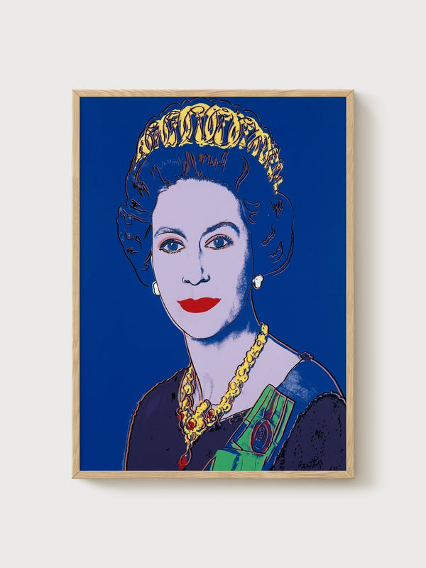 Andy Warhol Queen Elizabeth II Poster poster in oak frame