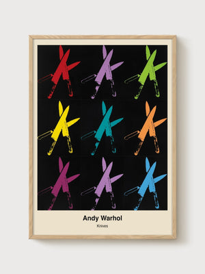 Andy Warhol Knives Poster poster in oak frame