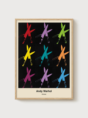 Andy Warhol Knives Poster poster in oak frame