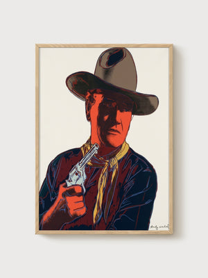 Andy Warhol John Wayne II poster in oak frame