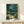 Mystical night scene art print with luminescent fireflies dancing over water, bamboo grove, and water lilies in a contemplative Japandi style with cream and jewel-toned palette.