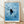 Minimalist line art poster of a black cat gazing at rippling water with fish, rendered in shades of blue and black on white background, framed on wall.