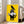 Quirky minimalist poster displaying a black cat with crow and fish in simple line art, rendered in yellow and black tones.