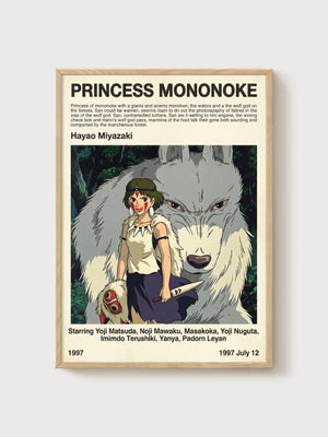 Princess Mononoke Poster poster in oak frame