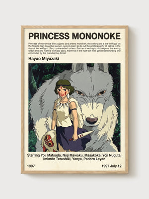 Princess Mononoke Poster poster in oak frame