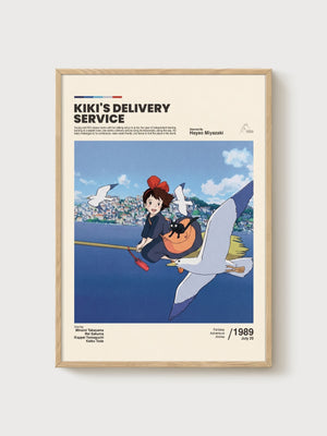 Kiki's Delivery Service Poster poster in oak frame