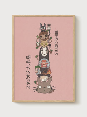 Studio Ghibli Poster poster in oak frame
