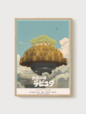 Studio Ghibli Poster poster in oak frame