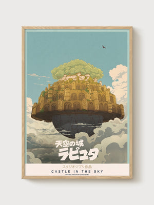 Studio Ghibli Poster poster in oak frame