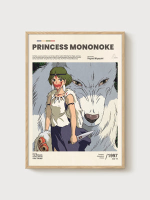 Princess Mononoke Poster poster in oak frame