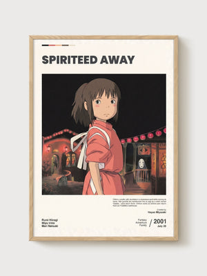 Spirited Away Poster poster in oak frame
