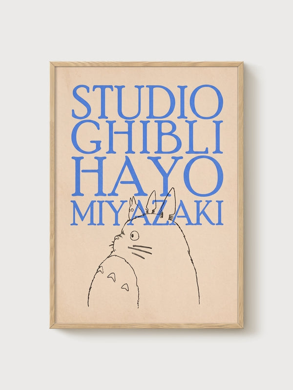 Studio Ghibli Poster poster in oak frame