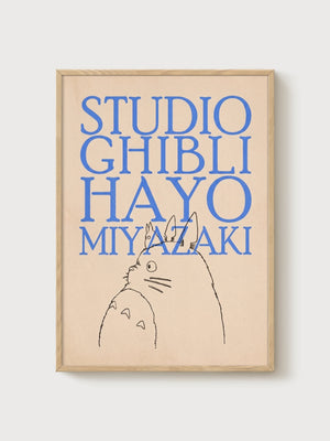 Studio Ghibli Poster poster in oak frame