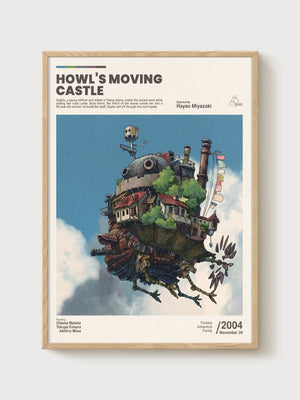 Howl's Moving Castle Poster poster in oak frame