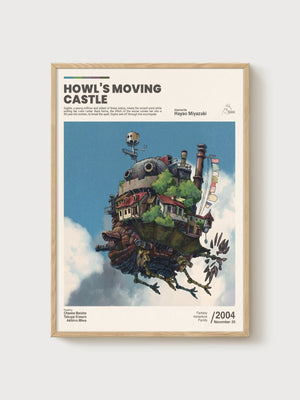 Howl's Moving Castle Poster poster in oak frame