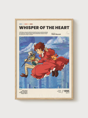 Whisper of the Heart Ghibli Poster poster in oak frame