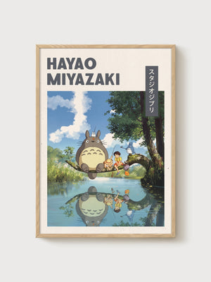 My Neighbor Totoro Poster poster in oak frame