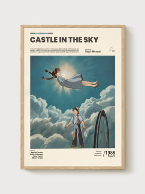 Castle in the Sky Poster poster in oak frame