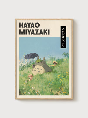 My Neighbor Totoro Poster poster in oak frame