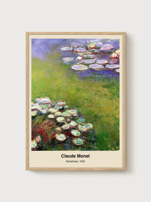 Claude Monet Nympheas Print poster in oak frame