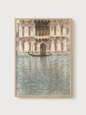 Claude Monet Palazzo Contarini Venice Print poster in oak frame