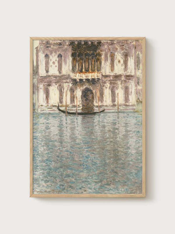 Claude Monet Palazzo Contarini Venice Print poster in oak frame