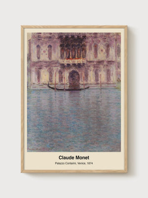 Claude Monet Palazzo Contarini Venice Print poster in oak frame