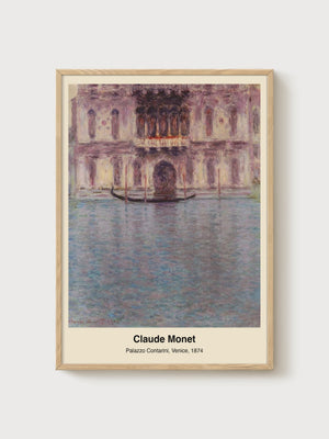 Claude Monet Palazzo Contarini Venice Print poster in oak frame