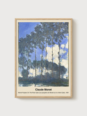 Claude Monet Poplars On The Epte poster in oak frame
