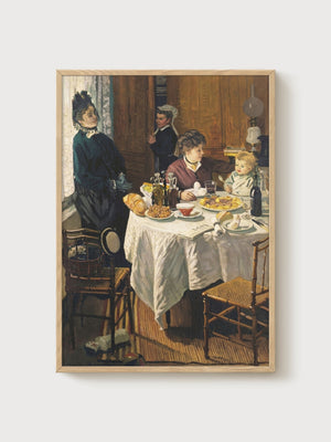 Claude Monet Breakfast Poster poster in oak frame