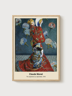 Claude Monet La Japonaise Print poster in oak frame