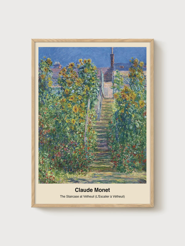 Claude Monet Print poster in oak frame