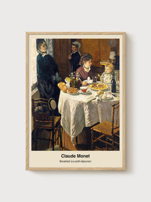 Claude Monet Breakfast Poster poster in oak frame