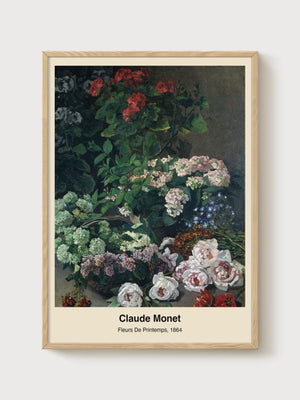 Claude Monet Print poster in oak frame