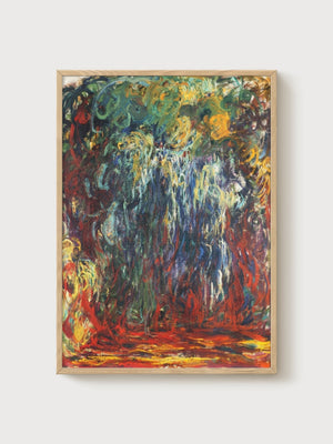 Claude Monet Weeping Willow Print poster in oak frame