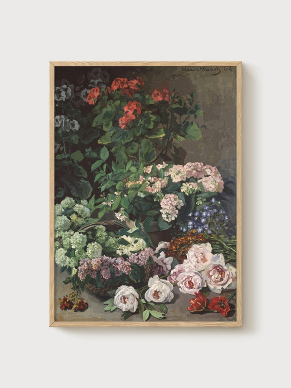 Claude Monet Print poster in oak frame