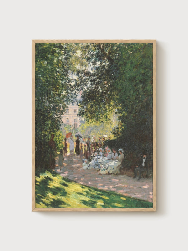 Claude Monet Parc Monceau Print poster in oak frame