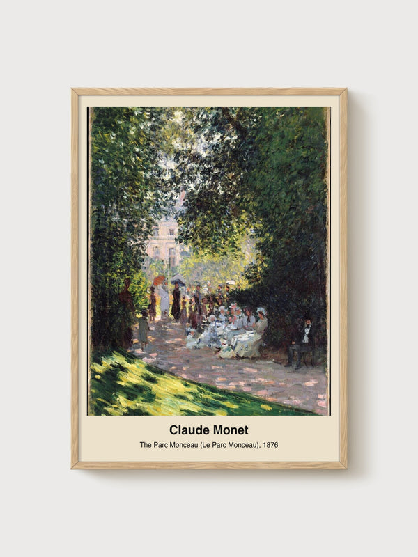 Claude Monet Parc Monceau Print poster in oak frame