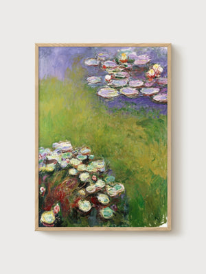 Claude Monet Nympheas Print poster in oak frame