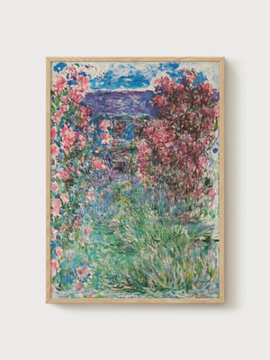 Claude Monet Print poster in oak frame