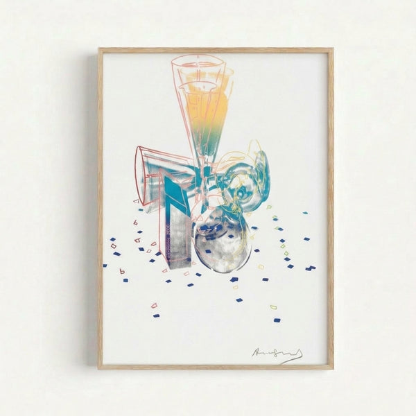 Vibrant multi-colored framed print with repeated portrait imagery in bright hues, exemplifying contemporary pop art wall decor.