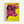 Framed modern art print with a bold pink cow illustration on sunny yellow, characteristic of 1960s pop art style.